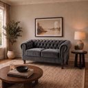 Ver imagem 2 de Namoradeira Chesterfield Duque 2 Lugares em Veludo:Veludo Chumbo