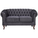 Ver imagem 3 de Namoradeira Chesterfield Duque 2 Lugares em Veludo:Veludo Chumbo