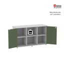 Ver mais imagens de Armário Credenza 2 Portas Pivotante P25 Cinza/Salvia