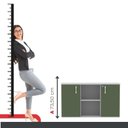Ver imagem 6 de Armário Credenza 2 Portas Pivotante P25 Cinza/Salvia
