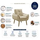 Ver imagem 5 de Sofá Conjunto Poltrona e Sofá Pequeno 2 Lugares Fixo 140cm Bege Suede