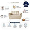 Ver imagem 6 de Sofá Conjunto Poltrona e Sofá Pequeno 2 Lugares Fixo 140cm Bege Suede