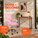 Ver imagem 4 de Conjunto de Escritório Mesa Dora e Cadeira Begônia Mesh Rosa