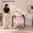 Ver imagem 7 de Conjunto de Escritório Mesa Dora e Cadeira Begônia Mesh Rosa