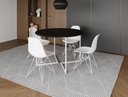 Ver imagem 2 de Mesa Industrial Base Ferro Branco em V Tampo 110cm Preto 4 Cadeiras Brancas Ferro Branco