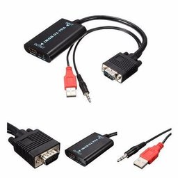 Cabo Conversor Vga para HDMI com Áudio USB - 3