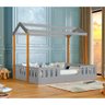 Cama para Criança Infantil Ágatha Casal Casinha Montessoriana Cinza/mel - 2