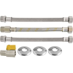 Kit Aquecedor Passagem com Mini Válvula Flexível 40cm Blukit Cromado