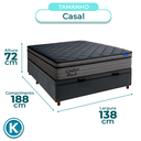 Ver imagem 2 de Cama Box Bau Cinza + Colchão Casal Confort Black Espuma Soft Gel Ortobom