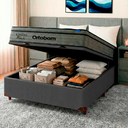 Ver imagem 5 de Cama Box Bau Cinza + Colchão Casal Confort Black Espuma Soft Gel Ortobom