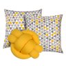 Kit 2 Almofadas Decorativas cheias mais Almofada Nó Amarelo - 1