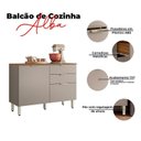 Ver imagem 3 de Balcão de Cozinha Ambiente Alba 120cm Amêndola Nude Prime Tx com Tampo - Demóbile