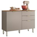 Ver imagem 4 de Balcão de Cozinha Ambiente Alba 120cm Amêndola Nude Prime Tx com Tampo - Demóbile