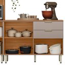 Ver imagem 2 de Balcão de Cozinha Ambiente Alba 120cm Amêndola Nude Prime Tx com Tampo - Demóbile