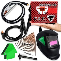 Kit Máquina Solda Inversora Mma 180 Usk + Máscara Automática - 1