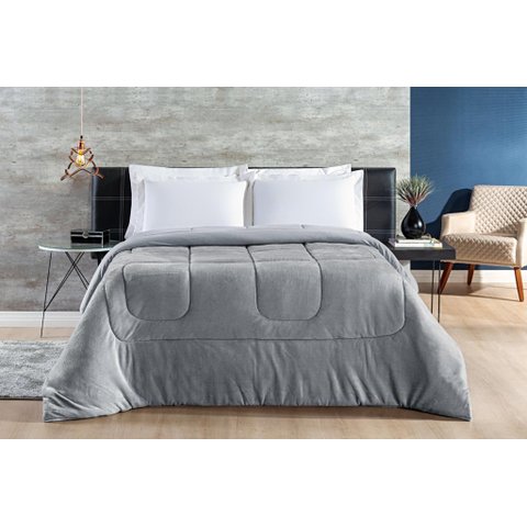 COBERDROM CASAL QUEEN SIZE LUXO EDREDOM FOFURA DUPLA FACE MANTA FLANNEL E MALHA 100%ALGODAO SUPER MA