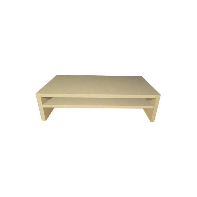 Suporte com Prateleira para Monitor Natural Em Mdf