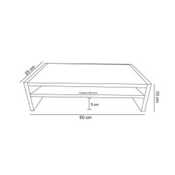 Suporte com Prateleira para Monitor Natural Em Mdf - 3