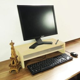 Suporte com Prateleira para Monitor Natural Em Mdf - 2