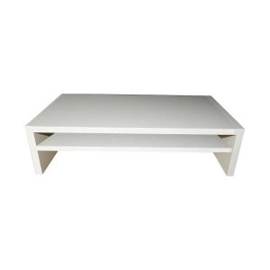 Suporte com Prateleira para Monitor Branco Em Mdf