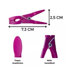 Kit 72 Prendedores De Roupa Para Varal Lavanderia Coloridos - 3