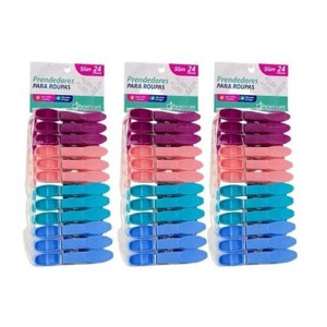 Kit 72 Prendedores de Roupa para Varal Lavanderia Coloridos