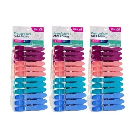 Kit 72 Prendedores de Roupa para Varal Lavanderia Coloridos