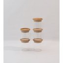 Ver imagem 3 de POTE DE VIDRO HERMÉTICO EMPILHÁVEL COM TAMPA DE BAMBU 200ML:Incolor