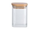 Ver imagem 1 de POTE HERMÉTICO DE VIDRO QUADRADO FLAT 200ML TAMPA BAMBU:Incolor