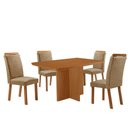 Ver imagem 5 de Conjunto de Jantar Olimpia 4 Lugares Tampo em MDF com Canto Copo 120cm Moderna
