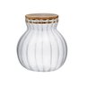 Pote Hermetico Vidro Porta Mantimento Tampa Bambu 500ml:Incolor - 1