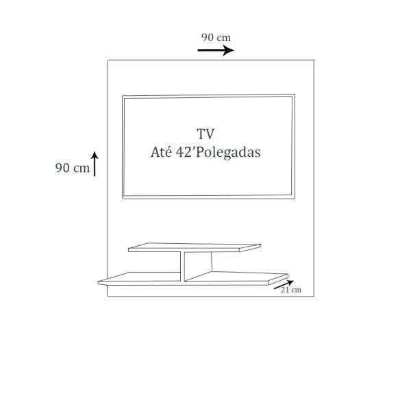 Painel para TV até 32 Polegadas com Prateleiras em MDF - Madeira - 3