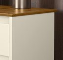 Ver imagem 3 de Mesa de Cabeceira 3 Gavetas Mini Cômoda EJ - beemóveis - Offwhite/Freijó