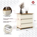 Ver imagem 5 de Mesa de Cabeceira 3 Gavetas Mini Cômoda EJ - beemóveis - Offwhite/Freijó
