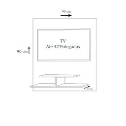 Painel para TV até 32 Polegadas com Prateleiras em MDF - Natural - 3
