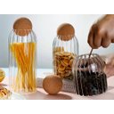 Ver imagem 2 de Pote Frasco de Vidro Canelado com Tampa Esfera Cortiça 500Ml:Incolor