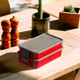 Organizador Marmita Fit Califórnia Unitermi 1,3 Litros - Vermelha - 2