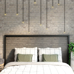 Cabeceira de Cama Ferro Estilo Industrial Telada 220x115 Super King - Cor Preto - 2