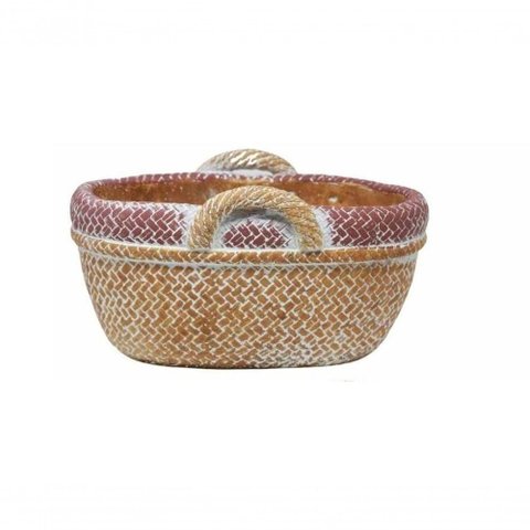 Cachepot de Cimento Tipo Floreira 12x18x10cm 193123 - Rio Tijucas Marrom