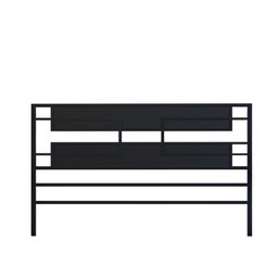 Cabeceira de Cama Moderna Estilo Industrial Simetri 210x115 King Cor mdf Preto - 3 Cabeceira de Cama Moderna Estilo Industrial Simetri 210x115 King Cor mdf Preto - 3