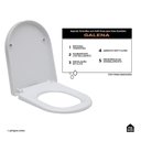Ver imagem 2 de Assento Plástico com Soft Close para Vaso Sanitário Galena Pingoo.casa - Branco