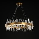 Ver imagem 2 de Lustre de cristal dourado moderno, luminária com design redondo para sala de jantar - dia 60cm - 3 C