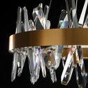 Ver imagem 6 de Lustre de cristal dourado moderno, luminária com design redondo para sala de jantar - dia 60cm - 3 C