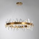 Ver imagem 3 de Lustre de cristal dourado moderno, luminária com design redondo para sala de jantar - dia 60cm - 3 C