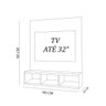 Painel para TV até 32 Polegadas com 3 Nichos em MDF - Branco - 3