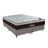 Cama Box Bipartido Queen Cinza e Colchão Sleep King Molas Ensacadas Ortobom - 1
