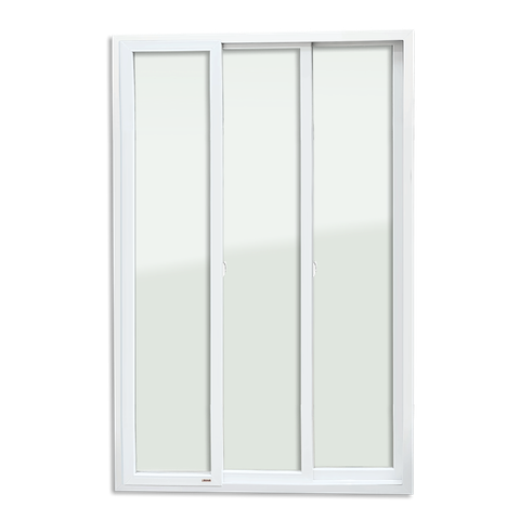 Porta Correr PVC 3F 210 x 180 V.Liso Temperado Brimak