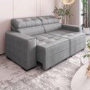 Ver imagem 6 de Estofado Monaco 2.00m Retrátil Reclinável com Espuma D-26 - Cinza