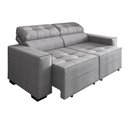 Ver imagem 2 de Estofado Monaco 2.00m Retrátil Reclinável com Espuma D-26 - Cinza