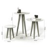 Conjunto 3 Mesas de Sala Pés Palito Cor Off White - 4